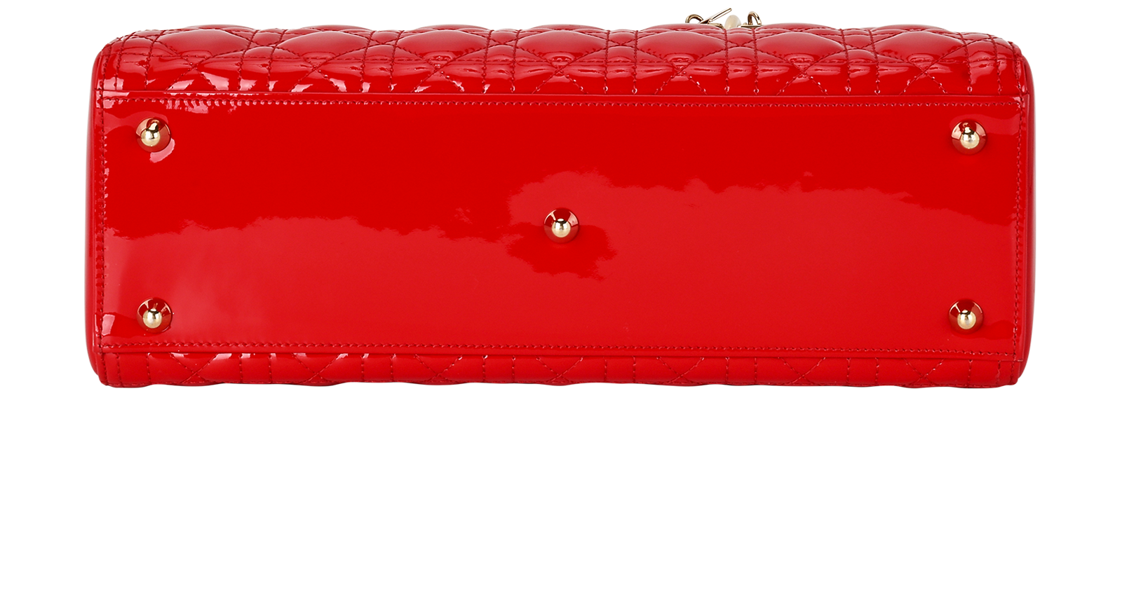 Large Lady Dior, &pound;1,800, Handbags, Red, Patent Leather, Top view